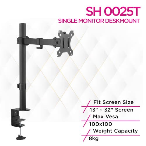 Skill Tech SH 0025T Single Monitor Desk Mount