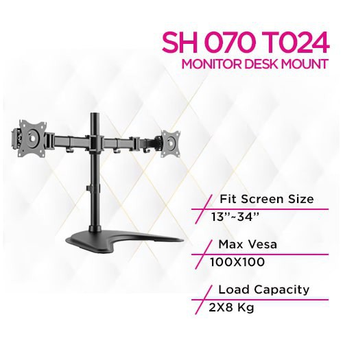 Skill Tech SH 070 T024 Dual Monitor Desktop Stand