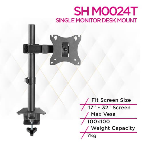 Skill Tech SH M0024T Pole Mount Single Monitor Arm